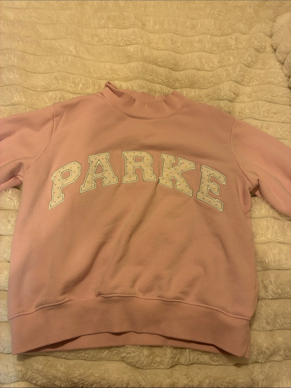 Parke Birthday cake mockneck Sweatshirt with Lettering